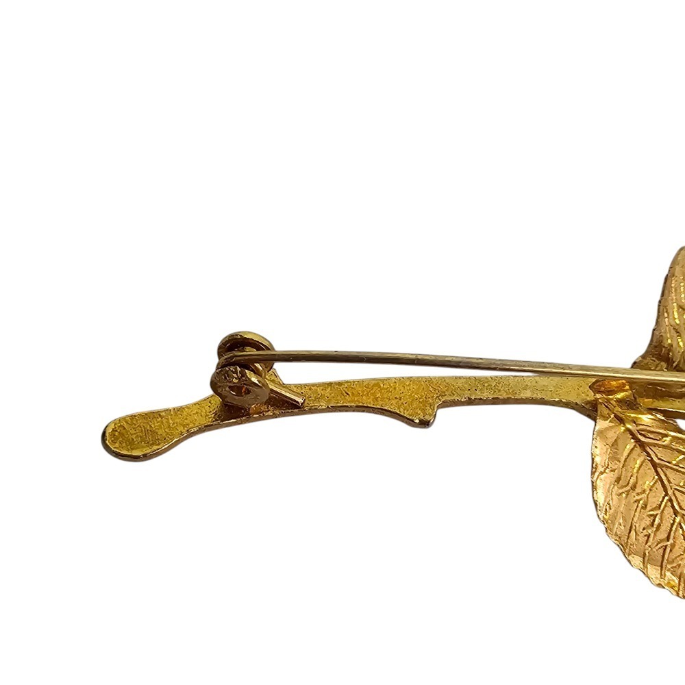 Rose Flower Brooch Pin Gold Tone Floral Lapel Pin Wedding‎ Jewelry - Picture 8 of 10